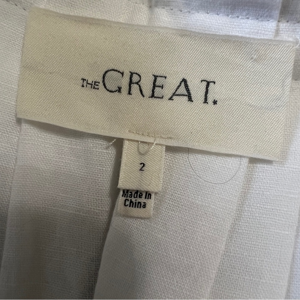 THE GREAT. White Midi Skirt with Drawstring Waist - Picture 5 of 8
